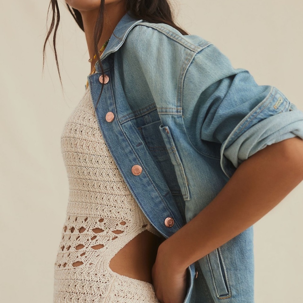 Pilcro light denim boyfriend jacket - size large